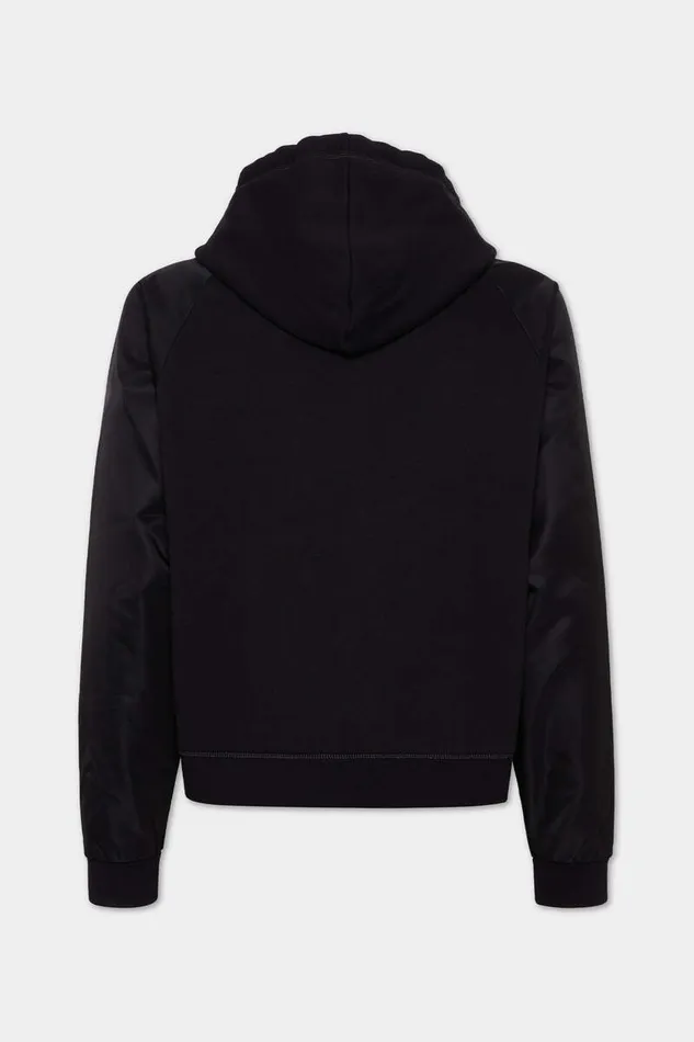 Dsquared2 Sweatshirts Cropped Relax Fit Utility Hoodie Black 8211 Men