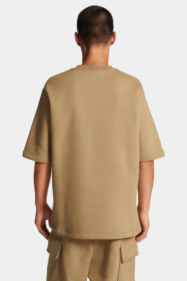Dsquared2 Sweatshirts Icon New Generation Loose Fit ShortSleeve Sweatshirt Khaki 8211 Men