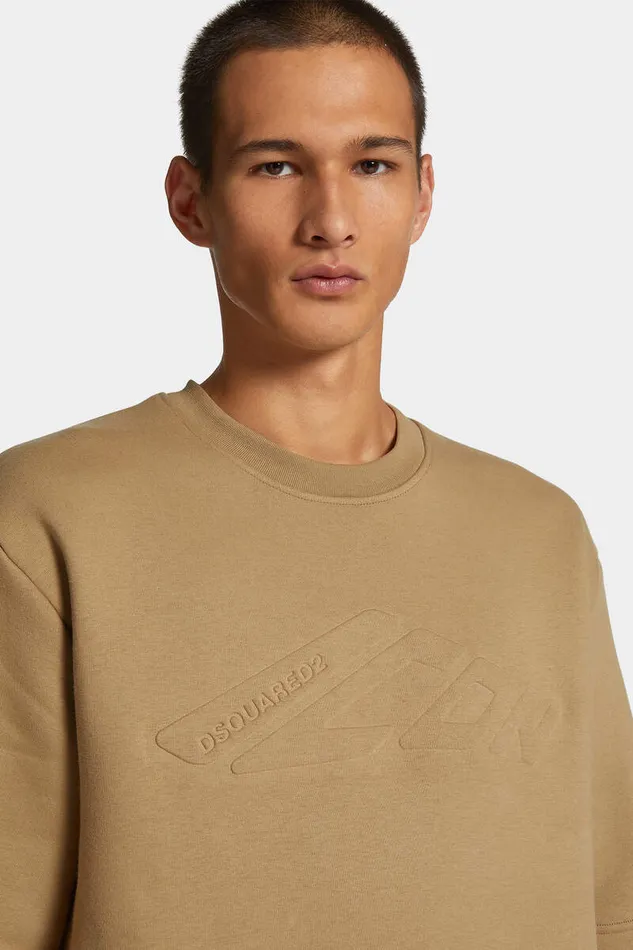 Dsquared2 Sweatshirts Icon New Generation Loose Fit ShortSleeve Sweatshirt Khaki 8211 Men