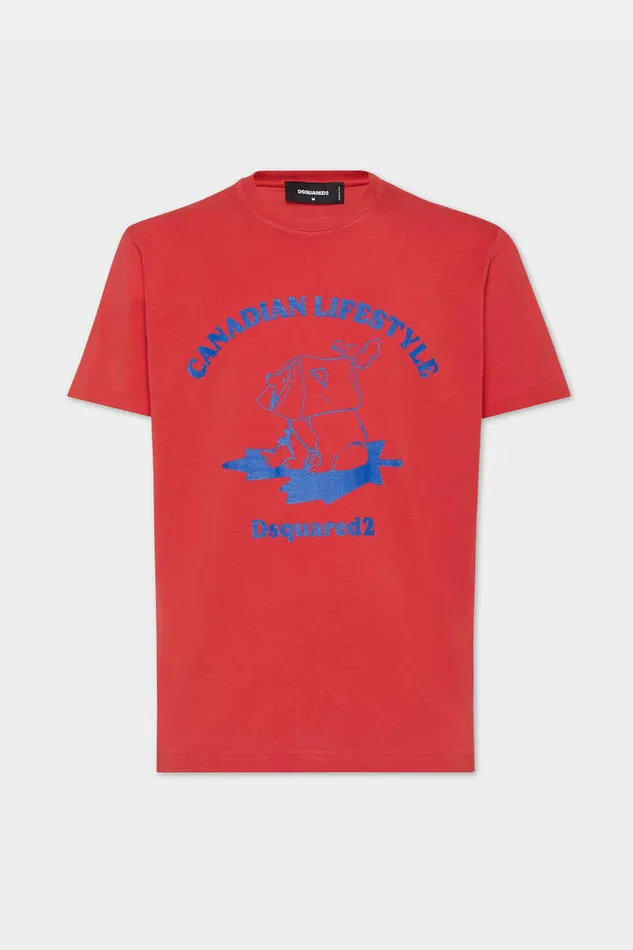 Dsquared2 TShirts and Polo Best Fade Dyed Cool Fit Bear TShirt Red 8211 Men