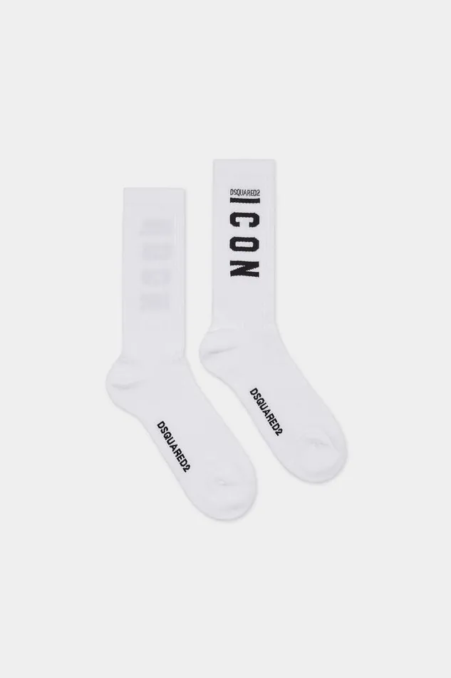 Dsquared2 Underwear Icon MidCrew Socks Whiteblack 8211 Men