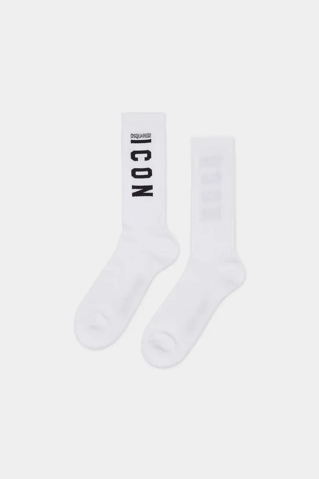 Dsquared2 Underwear Icon MidCrew Socks Whiteblack 8211 Men