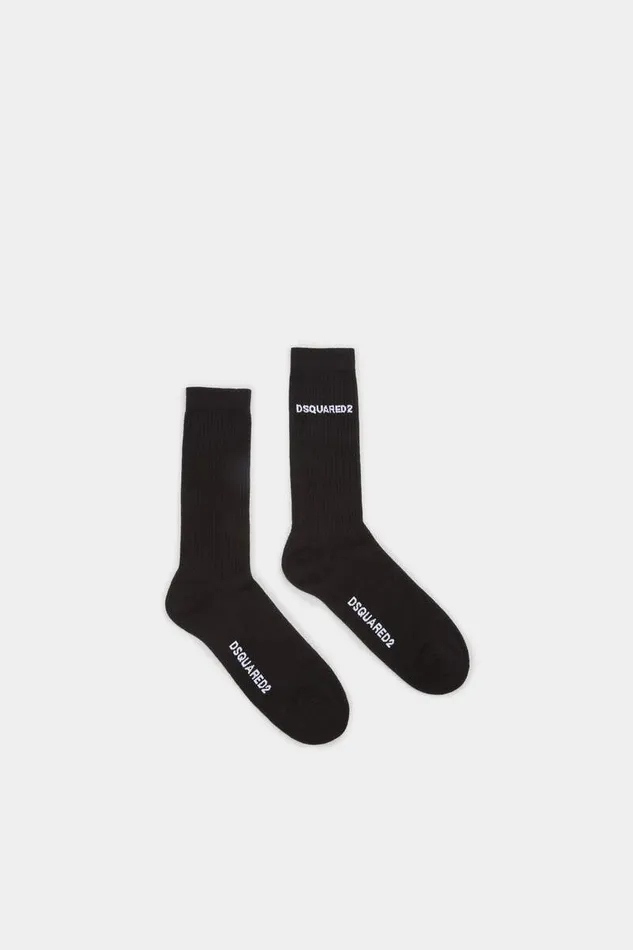 Dsquared2 Underwear Viscose Logo Socks Blackwhite 8211 Men
