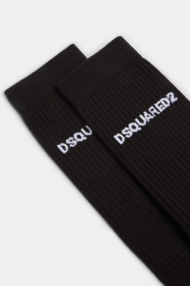 Dsquared2 Underwear Viscose Logo Socks Blackwhite 8211 Men