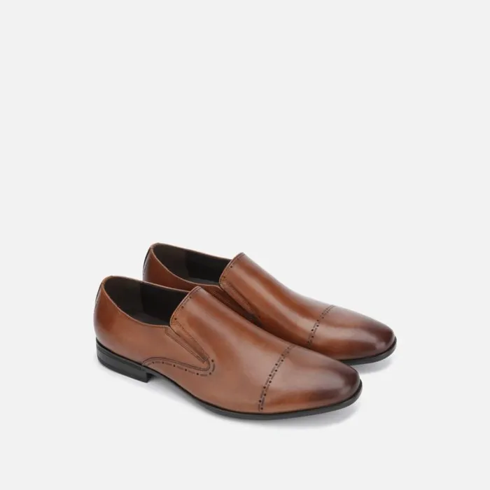 Eddy Loafer With Brogue Cap Toe Cognac Men Kenneth Cole Loafers