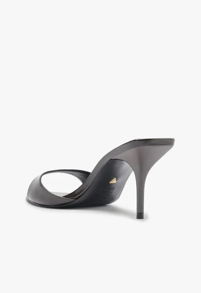 Elodie Patent Leather Sandal Dark Brown Women Schutz Shoes Mules