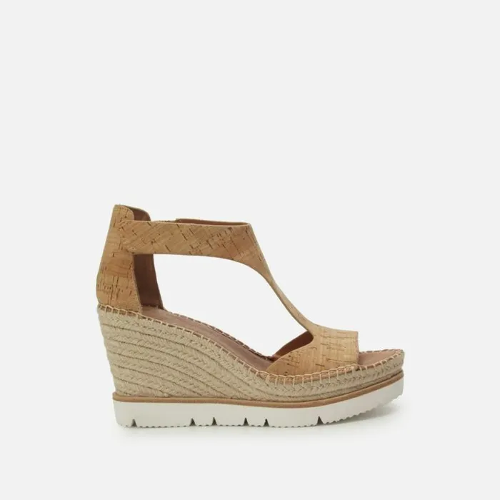 Elyssa Easy TStrap Cork Wedge Sandal Natural Women Kenneth Cole Gentle Souls