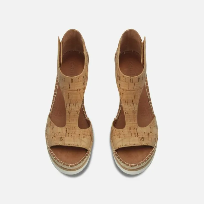 Elyssa Easy TStrap Cork Wedge Sandal Natural Women Kenneth Cole Gentle Souls