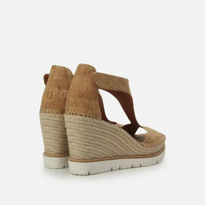 Elyssa Easy TStrap Cork Wedge Sandal Natural Women Kenneth Cole Gentle Souls