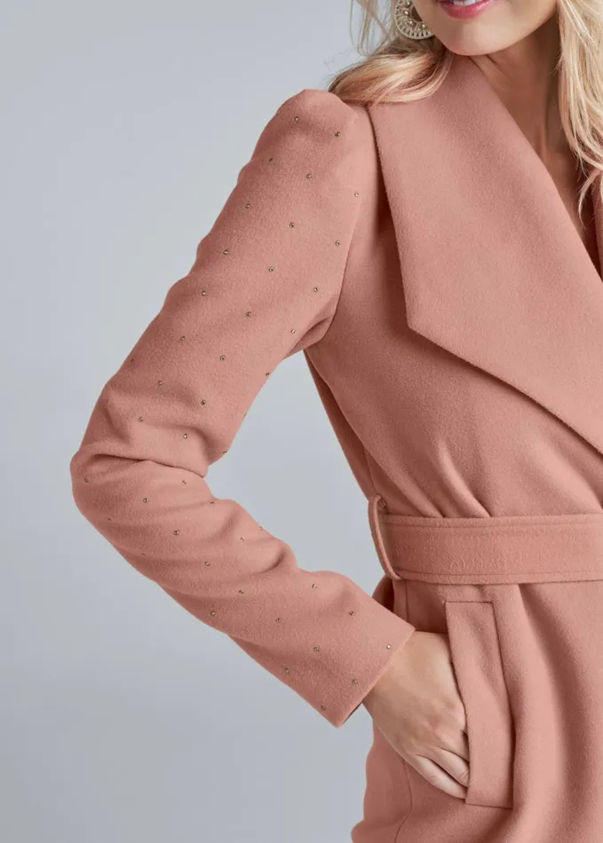 Embellished Sleeve Coat Blush Women VENUS Jackets