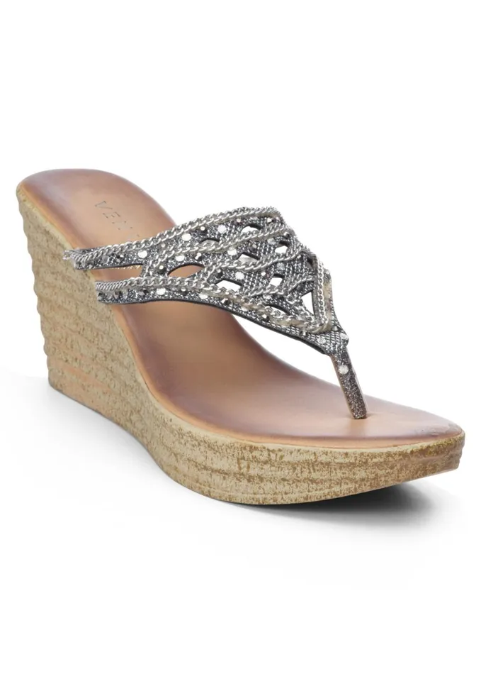 EMBELLISHED WEDGES Pewter Women VENUS Casual