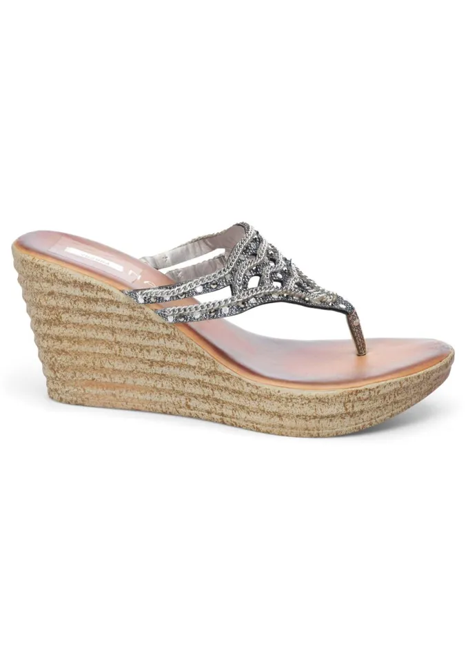 EMBELLISHED WEDGES Pewter Women VENUS Casual