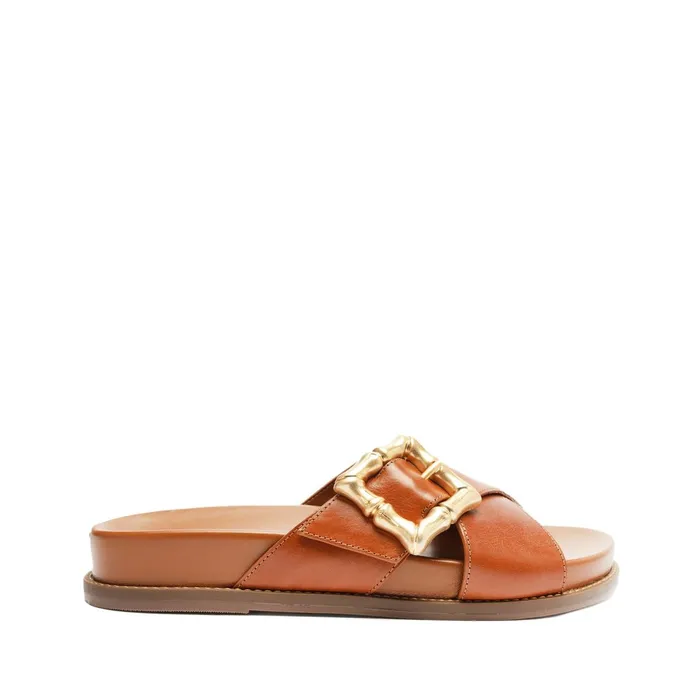 Enola Crossed Sporty Sandal Camel Women Schutz Shoes Enola