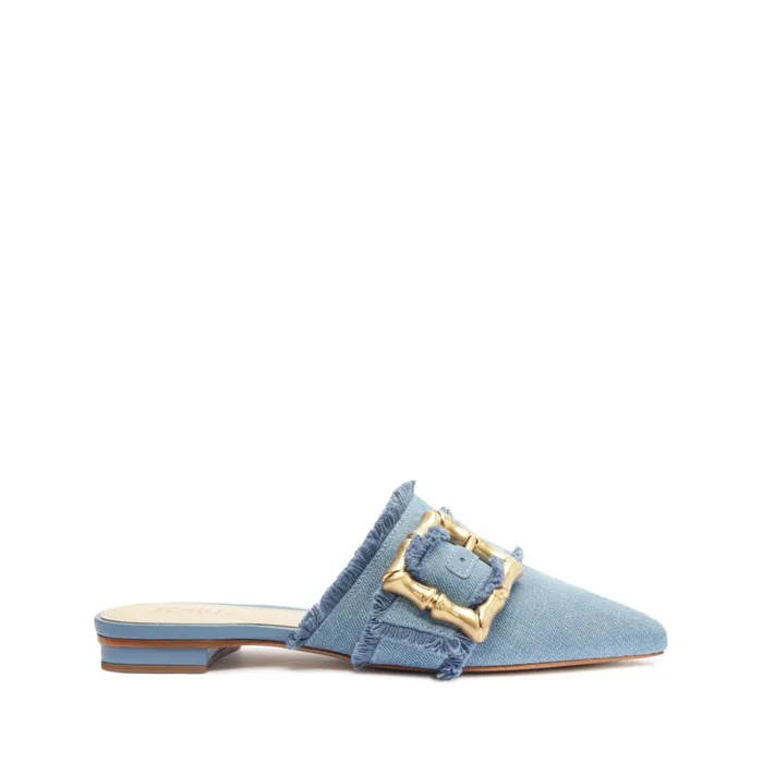 Enola Mule Denim Flat Summer Jeans Women Schutz Shoes Enola