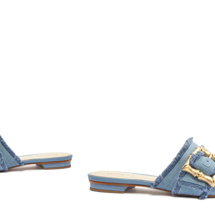 Enola Mule Denim Flat Summer Jeans Women Schutz Shoes Enola