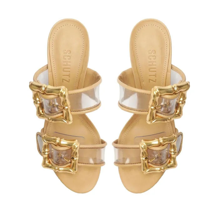 Enola Vinyl Sandal Light Beige Women Schutz Shoes Enola
