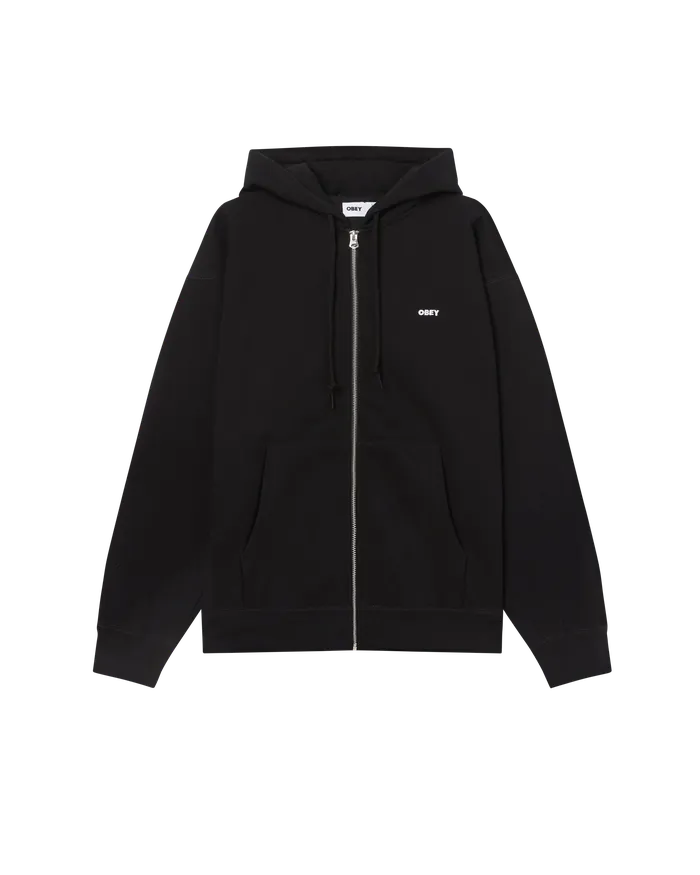 EST WORKS BOLD ZIP HOOD Black SWEATSHIRTS OBEY Clothing Men