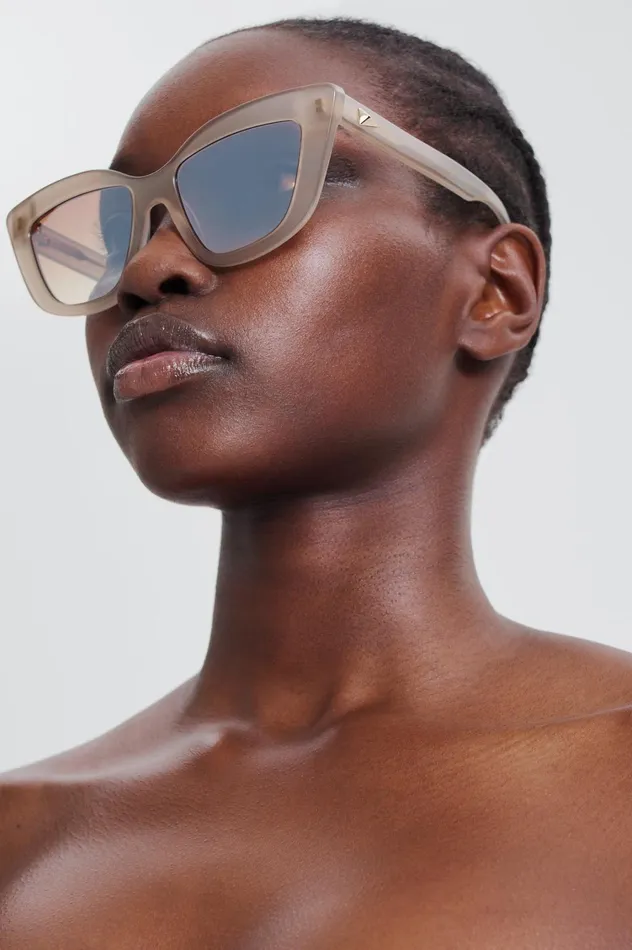 Eyewear Women Scanlan Theodore ST SOFT CAT EYE SUNGLASSES Crystalgrey