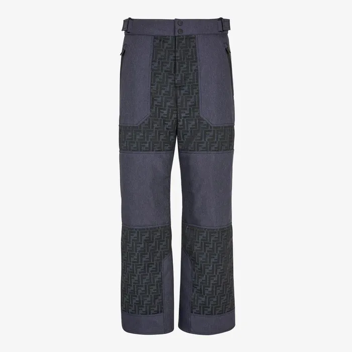 Fendi Activewear Ski Pants Blue FF Jacquard Pants 8211 Men