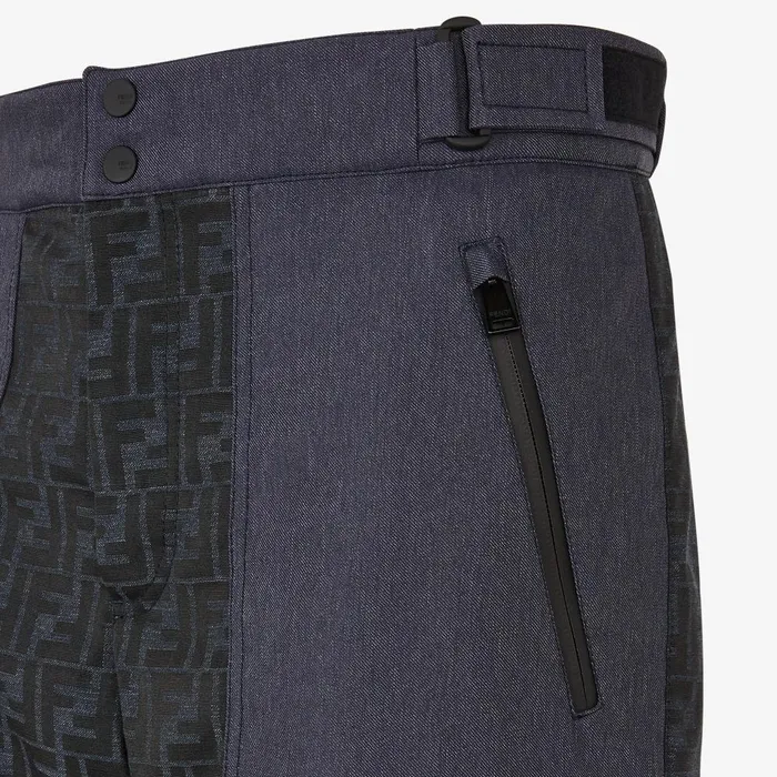 Fendi Activewear Ski Pants Blue FF Jacquard Pants 8211 Men