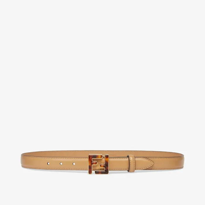 Fendi Belts FF Belt Beige Leather Belt 8211 Women