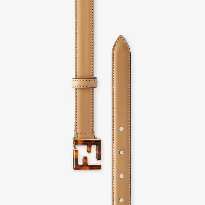 Fendi Belts FF Belt Beige Leather Belt 8211 Women