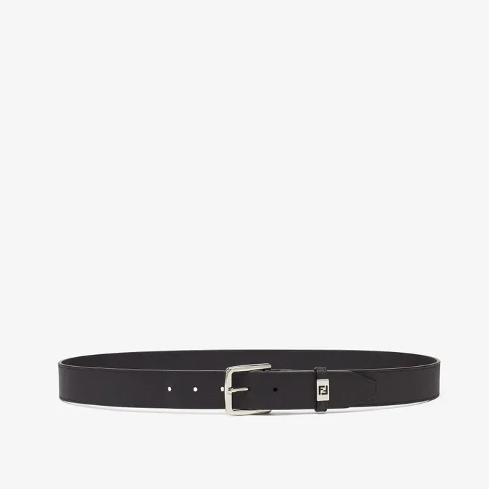 Fendi Belts FF Belt Black Leather Belt 8211 Men