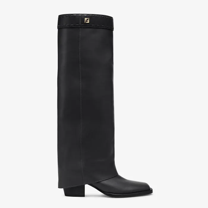 Fendi Boots and Ankle Boots Fendi Show Black Leather Highheeled Boots 8211 Women