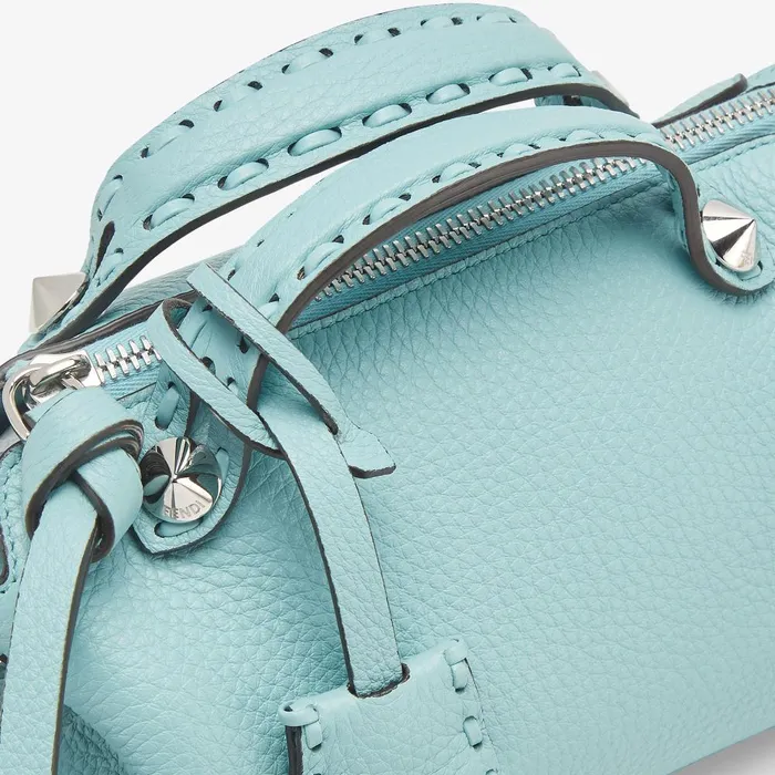 Fendi Boston Bags By The Way Selleria Mini Light Blue Selleria Minibag With 156 Handsewn Topstitches 8211 Women