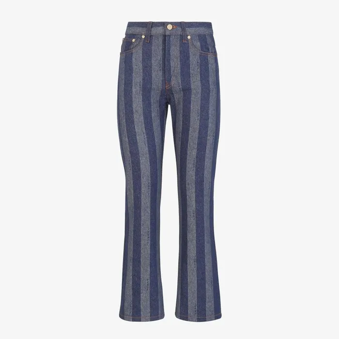 Fendi Denim Long Jeans Blue Pequin Denim Pants 8211 Women