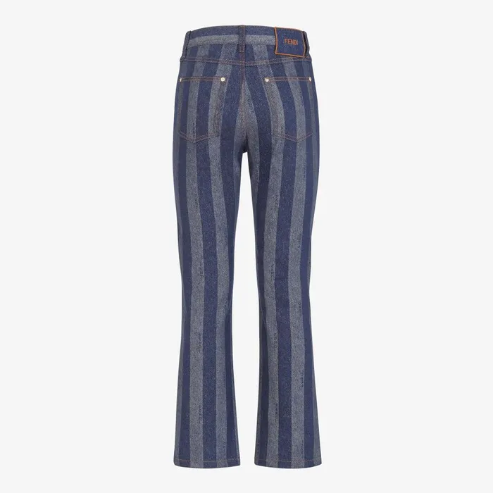 Fendi Denim Long Jeans Blue Pequin Denim Pants 8211 Women