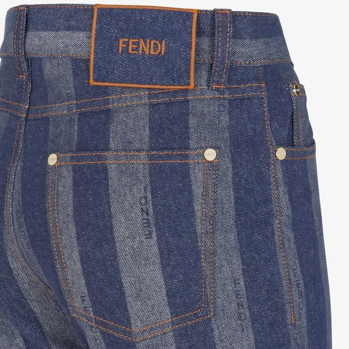 Fendi Denim Long Jeans Blue Pequin Denim Pants 8211 Women
