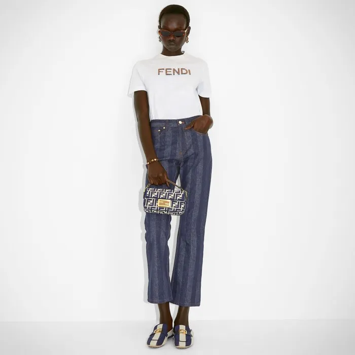 Fendi Denim Long Jeans Blue Pequin Denim Pants 8211 Women