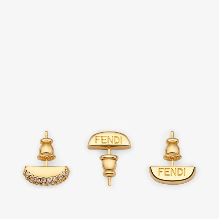 Fendi Earrings Fendi Filo Earrings Set Goldcolored Metal Earrings 8211 Women