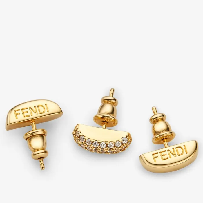 Fendi Earrings Fendi Filo Earrings Set Goldcolored Metal Earrings 8211 Women