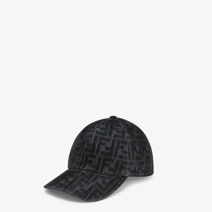 Fendi Hats and Gloves Hat Baseball Cap In Blue FF Denim 8211 Men