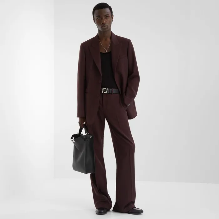 Fendi Jackets and Suits Jacket Burgundy Wool Blazer 8211 Men