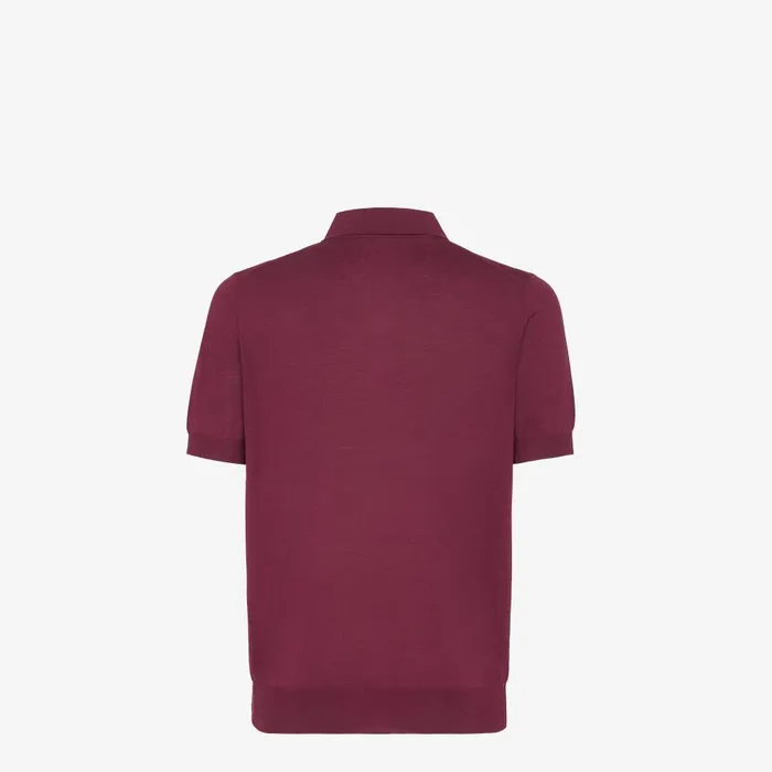 Fendi Knitwear Polo Shirt Red Wool Polo Shirt 8211 Men