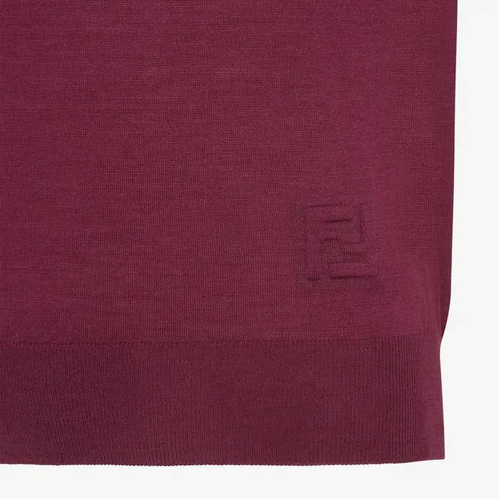 Fendi Knitwear Polo Shirt Red Wool Polo Shirt 8211 Men