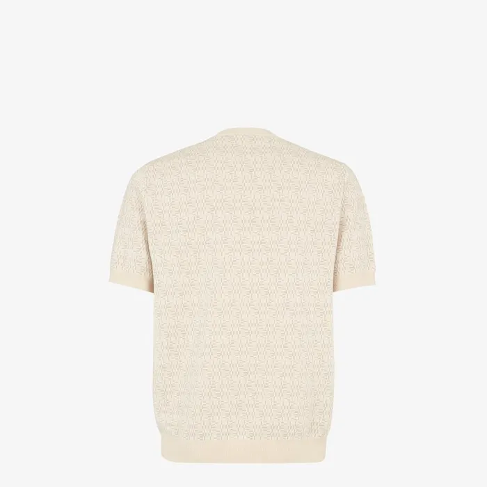 Fendi Knitwear Sweater Beige FF Labyrinth Wool Sweater 8211 Men