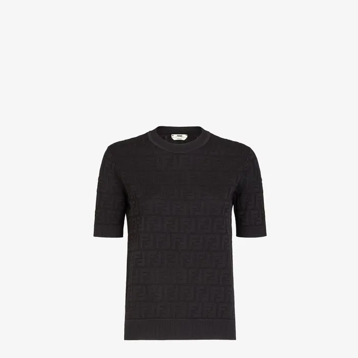 Fendi Knitwear Sweater Black Cotton And Viscose Jumper 8211 Women