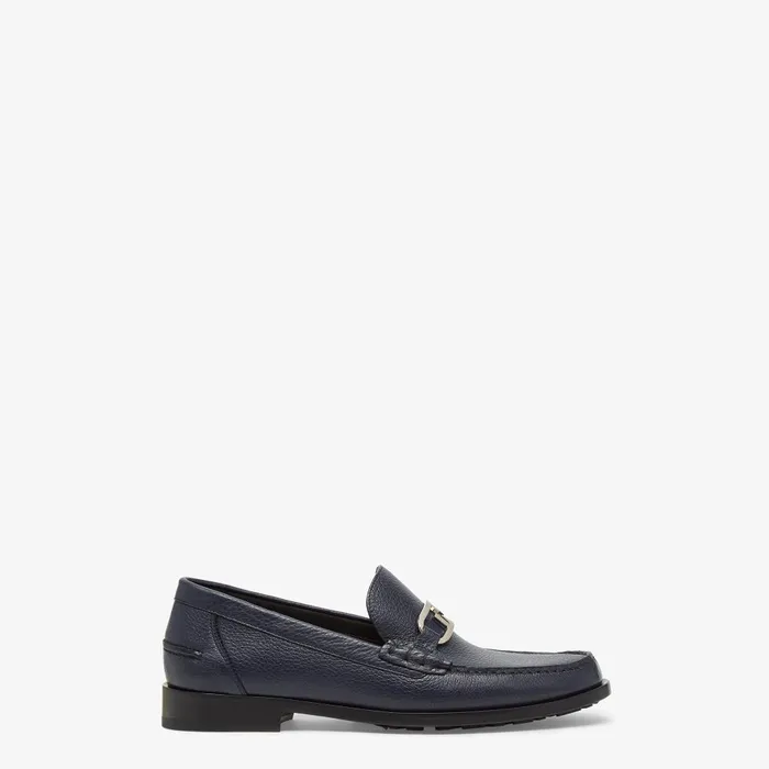 Fendi Loafers and Drivers Fendi O039Lock Loafers Blue Leather Loafers 8211 Men