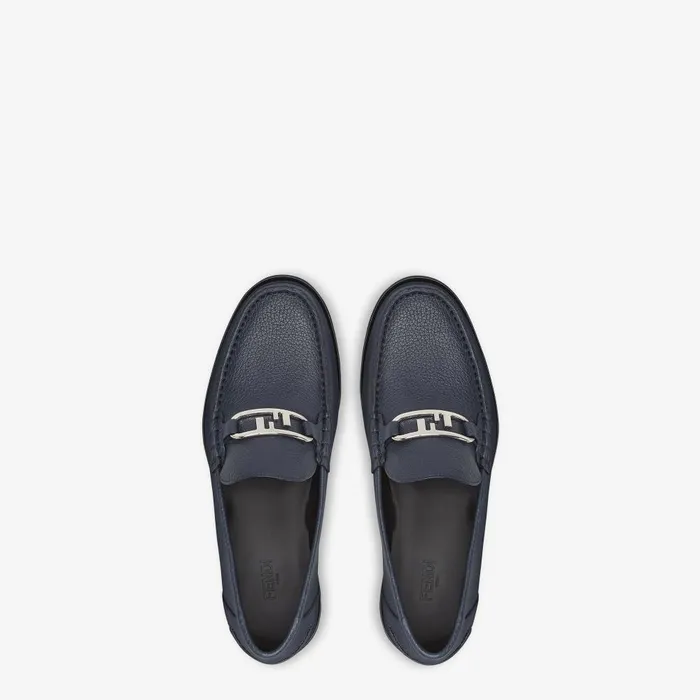 Fendi Loafers and Drivers Fendi O039Lock Loafers Blue Leather Loafers 8211 Men