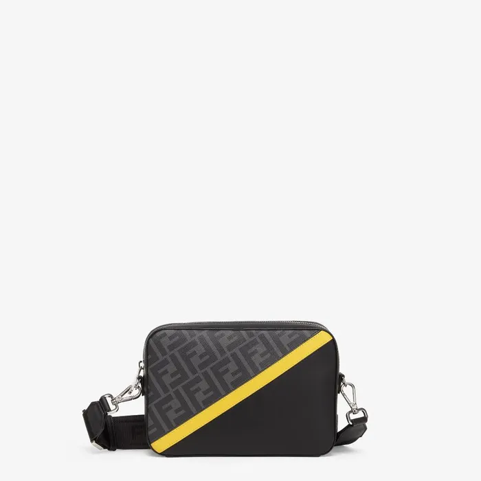 Fendi Messenger Bags Fendi Diagonal Camera Case Gray Fabric Bag 8211 Men