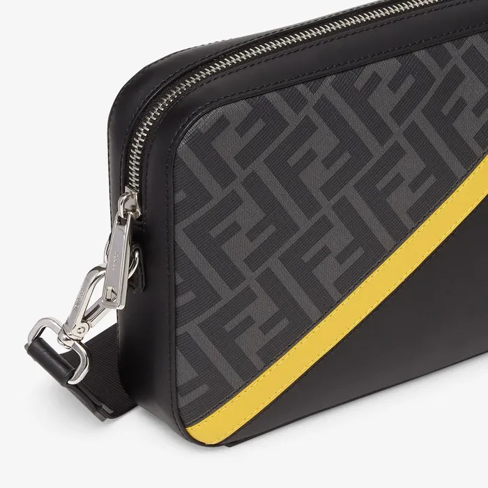 Fendi Messenger Bags Fendi Diagonal Camera Case Gray Fabric Bag 8211 Men
