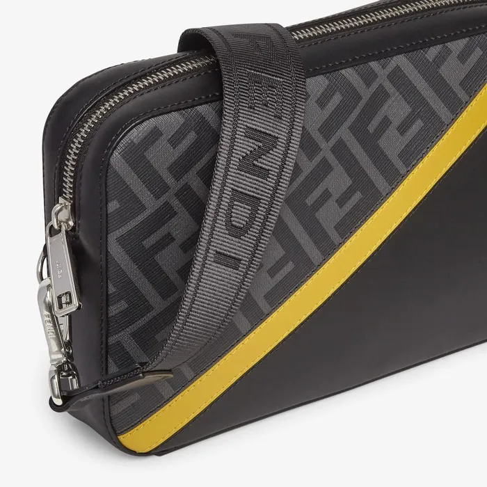 Fendi Messenger Bags Fendi Diagonal Camera Case Gray Fabric Bag 8211 Men