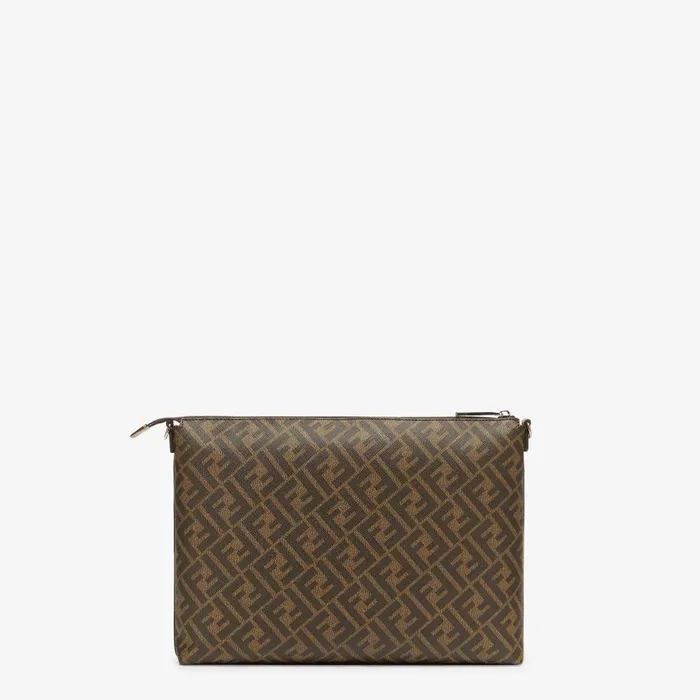 Fendi Messenger Bags Fendi Diagonal Messenger Brown FF Canvas Bag 8211 Men