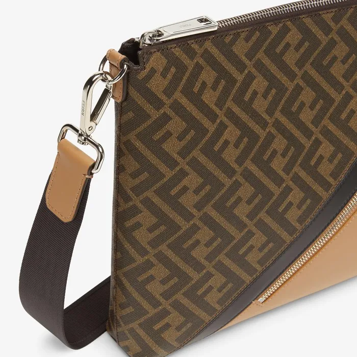 Fendi Messenger Bags Fendi Diagonal Messenger Brown FF Canvas Bag 8211 Men