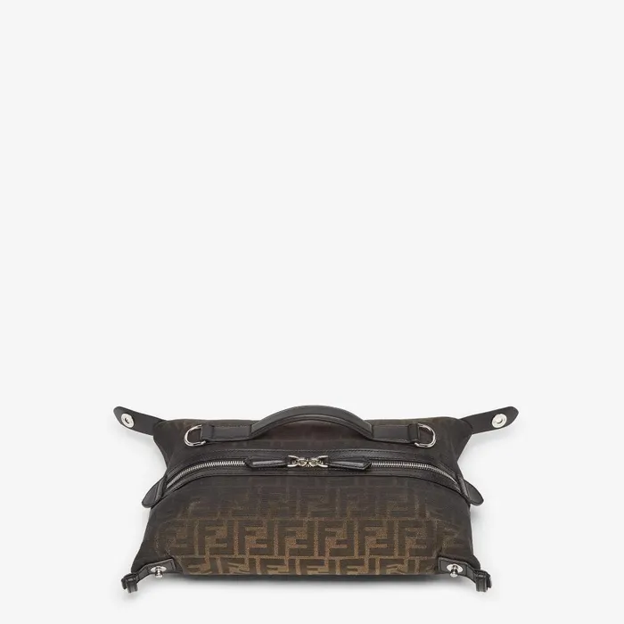Fendi Messenger Bags FF Eclissi Fendi Siesta Small Brown FF Jacquard Bag 8211 Men