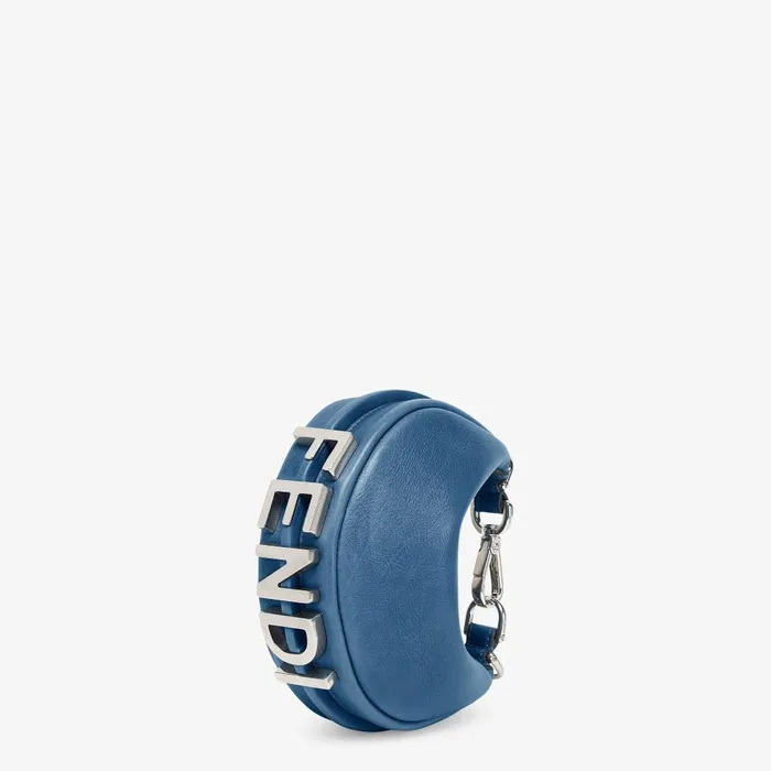 Fendi Miniature Bags Nano Fendigraphy Dark Blue Leather Charm 8211 Women